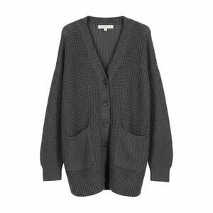 LOFT Women’s Chunky Knit Open Front Cardigan Size Small Navy Cozy Sweater